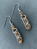 Sterling Silver and Gold Celtic Chain Maille Earrings