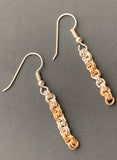 Silver and Gold 2 x 2 Chain Maille Earrings