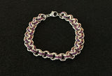 Sterling Silver and Niobium 3 x 3 Chain Maille Bracelet