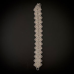 Sterling Silver and Twist Silver Chain Maille Bracelet