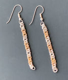 Silver and Gold 2 x 2 Chain Maille Earrings