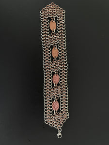 Silver and Copper 4-in-1 Chain Maille Bracelet