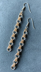 Sterling Silver and Gold Knots and Rings Earrings