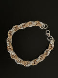 Silver and Gold Double Spiral Chain Maille Bracelet
