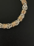 Silver and Gold Floating Rings Chain Maille Bracelet