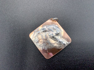 Copper Diamond Fused with Sterling Silver Pendant