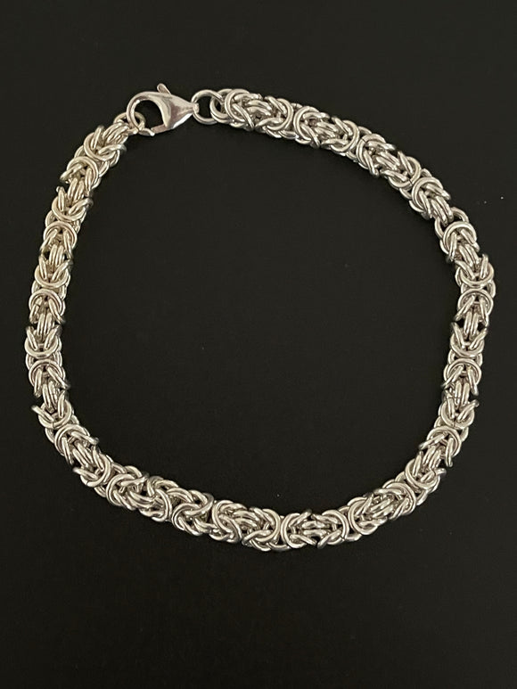 Sterling Silver Byzantine Chain Maille Bracelet
