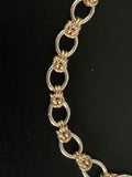Rings and Knots Silver and Gold Chain Maille Bracelet