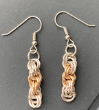 Silver and Gold Double Spiral Earrings