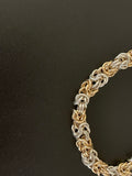 Silver And Gold Byzantine Chain Maille Bracelet