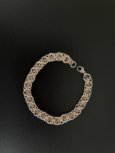 Silver and Gold Celtic Chain Maille Bracelet