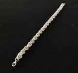 Silver and Twist Silver Double Spiral Chain Maille Bracelet