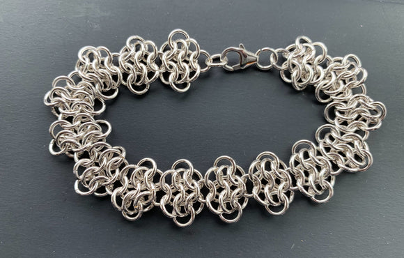 Sterling Silver Ruffled Chain Maille Bracelet