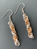Silver and Gold Double Spiral Earrings