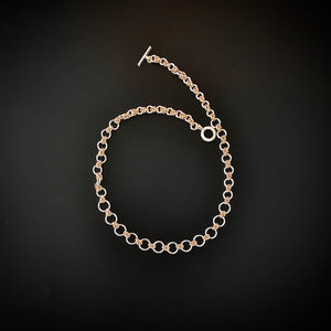Graduated Knots and Rings Silver and Gold Chain Maille Necklace