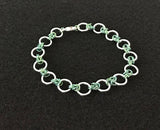 Silver and Niobium Rings & Knots Chain Maille Bracelet