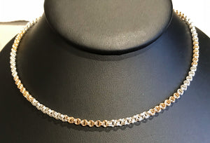 Silver and Gold 2 x 2 Chain Maille Necklace